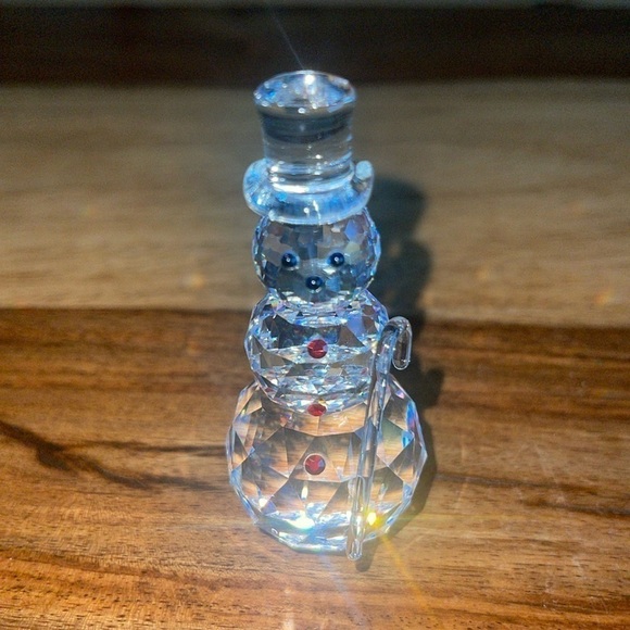 Zoo Faceted Austrian Crystal Snowman Figurine - Picture 1 of 6